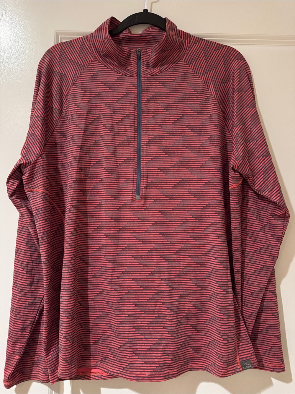 LL Bean Striped Half-Zip Athletic Pullover